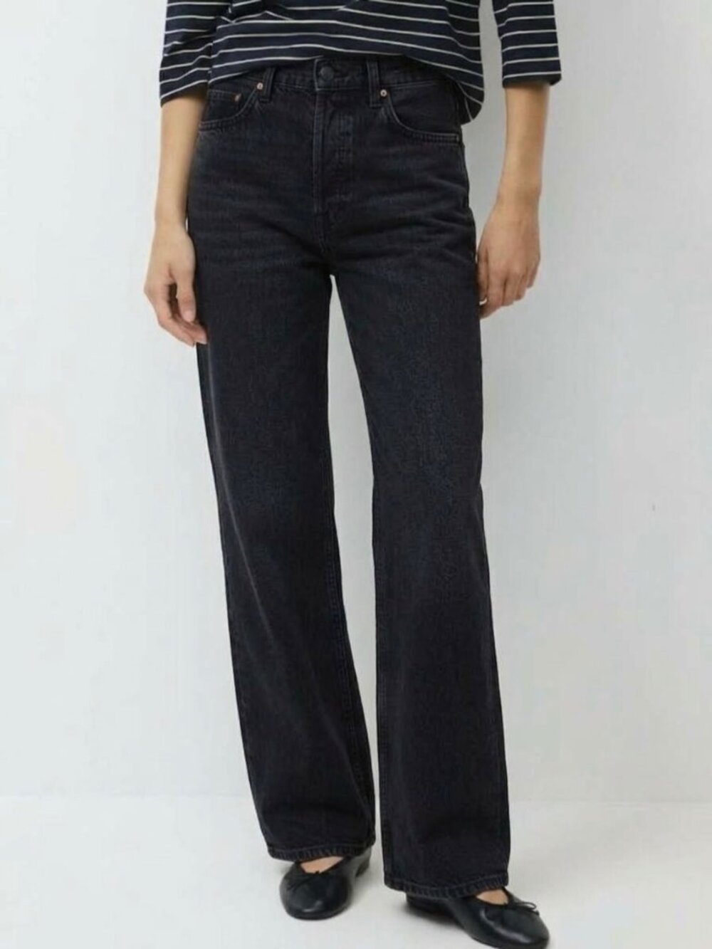 Aritzia Denim Forum The Farrah High Rise Wide Leg Jeans 28 Minimalist
